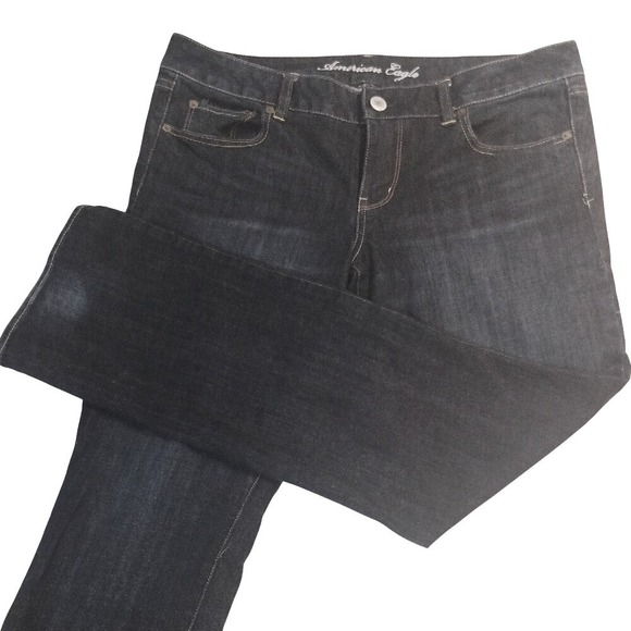 American Eagle Outfitters Straight Dark Wash Mid Rise Women's 14 Bootcut Denim - Picture 4 of 9
